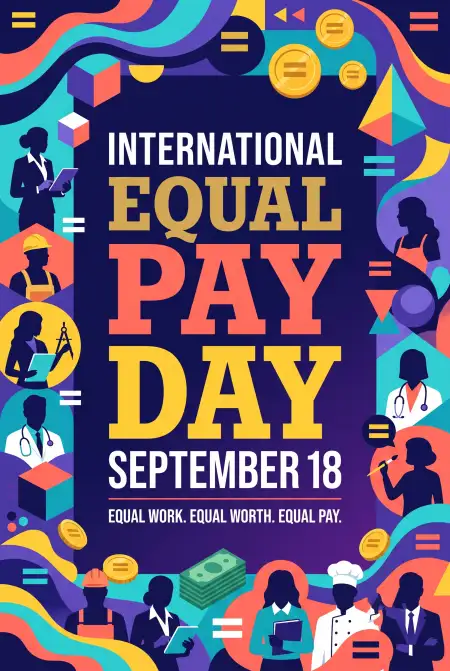 international equal pay day 2026 social media post 2