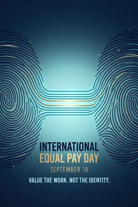 international equal pay day awareness campaign social media post