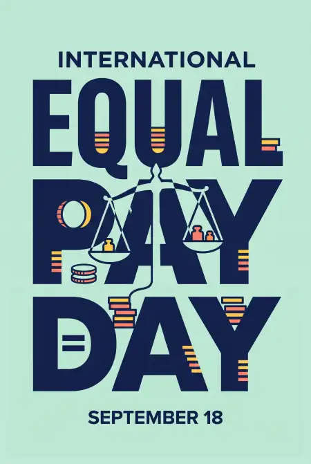 international equal pay day gender equality poster
