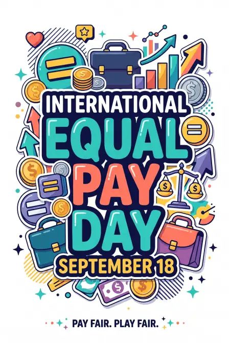 international equal pay day vector illustration - International Equal Pay Day 2026