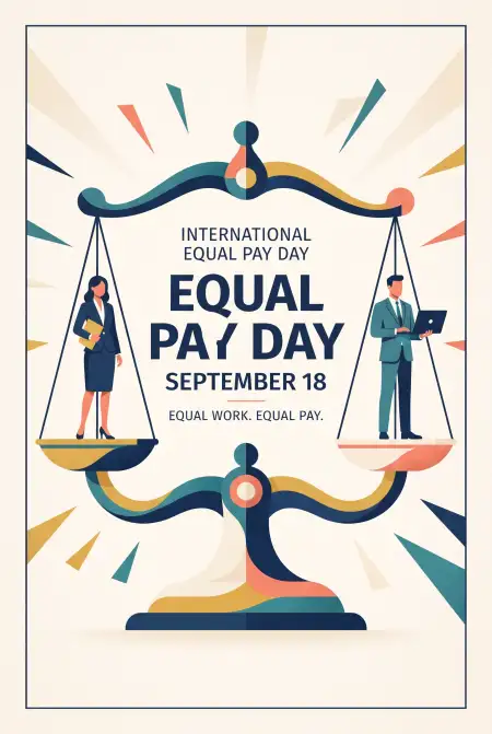 international equal pay day workplace equality poster - International Equal Pay Day 2026