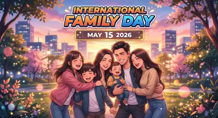 International Family Day 2026 Modern Family Illustration - Free International Family Day 2026 Wishes Download