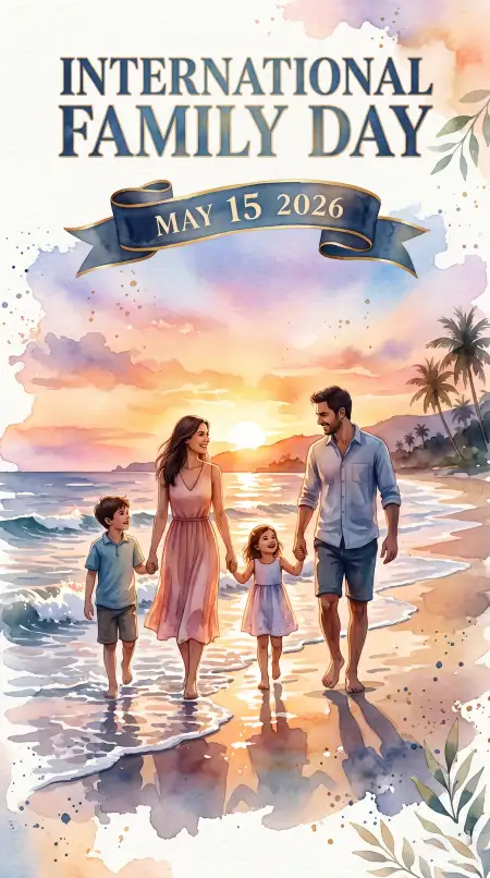 International Family Day 2026 Realistic Family Artwork - Free International Family Day 2026 Wishes Download