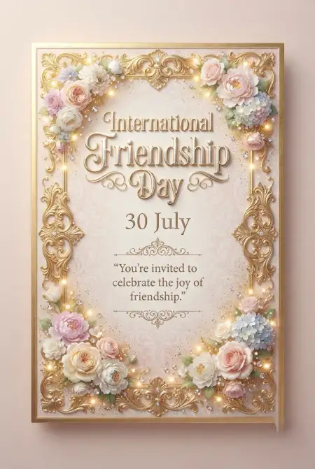 Free International Friendship Day Digital Invitation Image Download