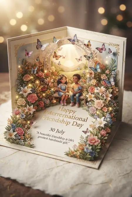 international friendship day greeting card design