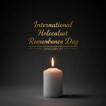 Free International Holocaust Remembrance Day Candle Typography Poster Background Download