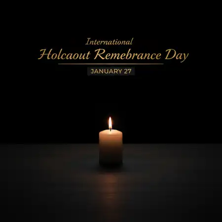 Free International Holocaust Remembrance Day Dark Theme Poster Background Download