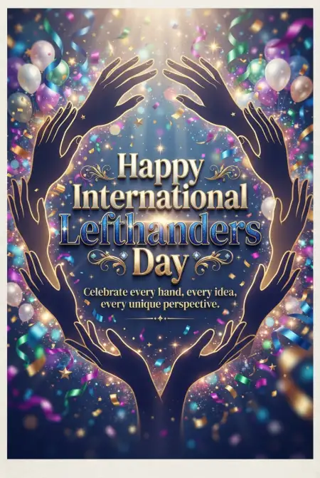 International Lefthanders Day 2026 Greeting Card - Free International Lefthanders Day 2026 Download