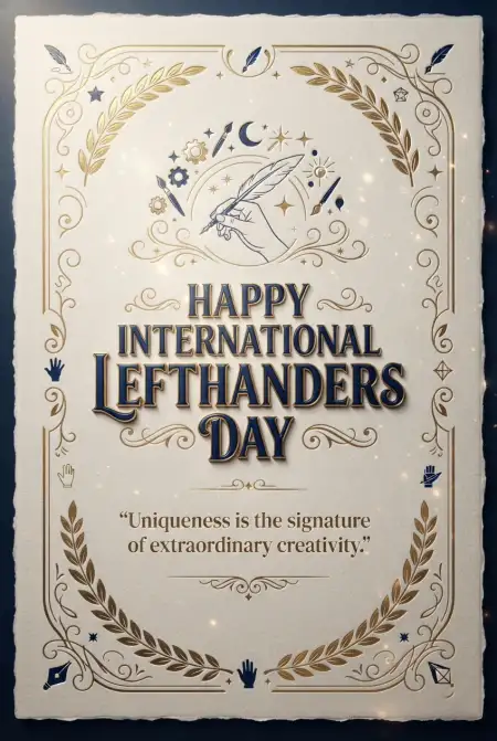 International Lefthanders Day Certificate Design 2026 - Free International Lefthanders Day 2026 Download