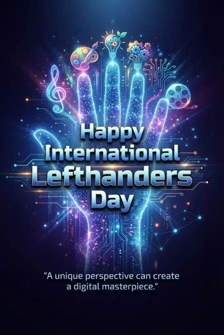 International Lefthanders Day Digital Poster 2026 - Free International Lefthanders Day 2026 Download