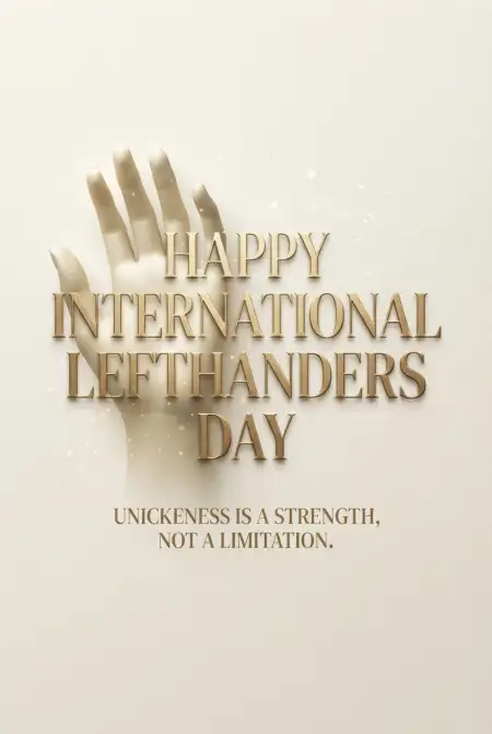 International Lefthanders Day Minimalist Poster - Free International Lefthanders Day 2026 Download