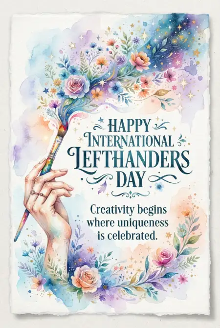 International Lefthanders Day Printable Poster 2026 - Free International Lefthanders Day 2026 Download