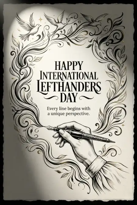 International Lefthanders Day Typography Design 2026 - Free International Lefthanders Day 2026 Download