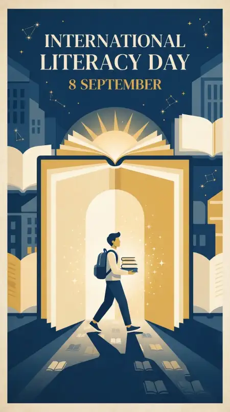 Free International Literacy Day Education Background Image Download