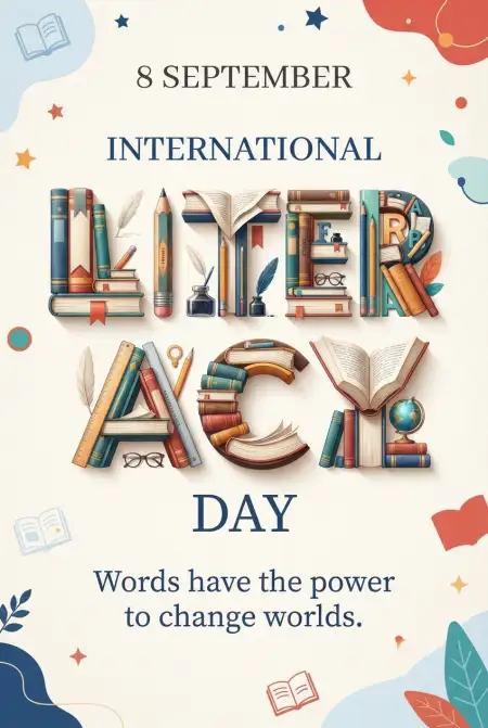 Free International Literacy Day Greeting Card Image Download