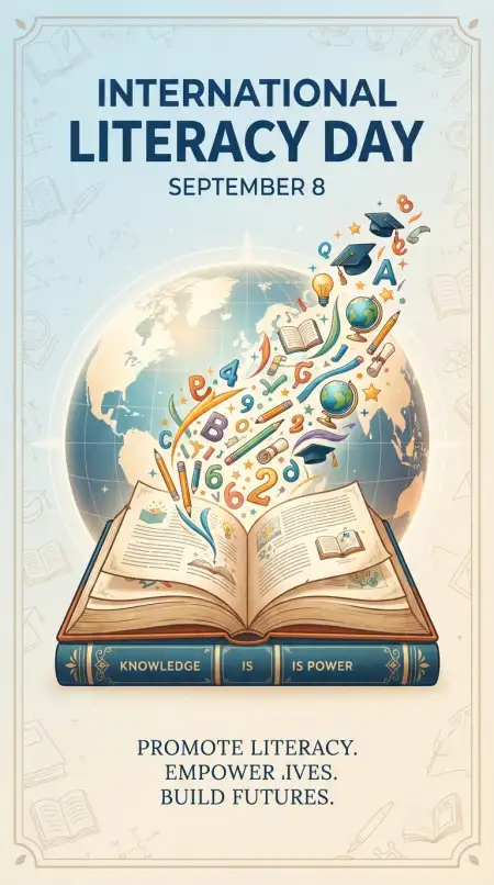 Free International Literacy Day Social Media Poster Image Download