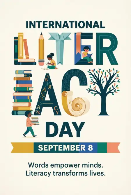 Free International Literacy Day Vector Image Download