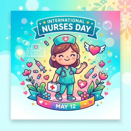 International Nurses Day 2026 Cute Nurse Cartoon Png - Free International Nurses Day 2026 Wishes Download