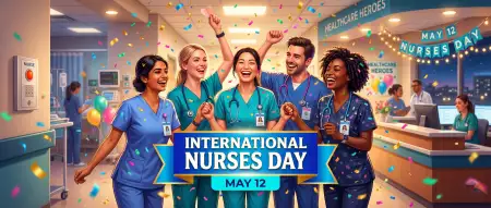International Nurses Day 2026 Unique Banner Design - Free International Nurses Day 2026 Wishes Download