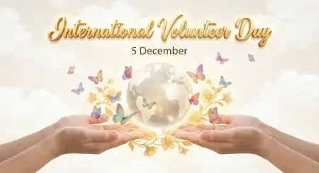 International Volunteer Day Background With Helping Hands - Free International Volunteer Day Download