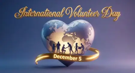 International Volunteer Day Banner With World Map Design - Free International Volunteer Day Download