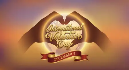 International Volunteer Day Poster With Earth And Hearts - Free International Volunteer Day Download