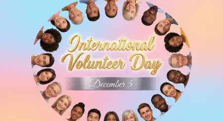 International Volunteer Day Poster With Volunteer Silhouettes - Free International Volunteer Day Download