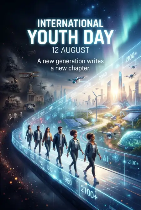 International Youth Day 2026 Future Generation Poster - Free International Youth Day 2026 Download