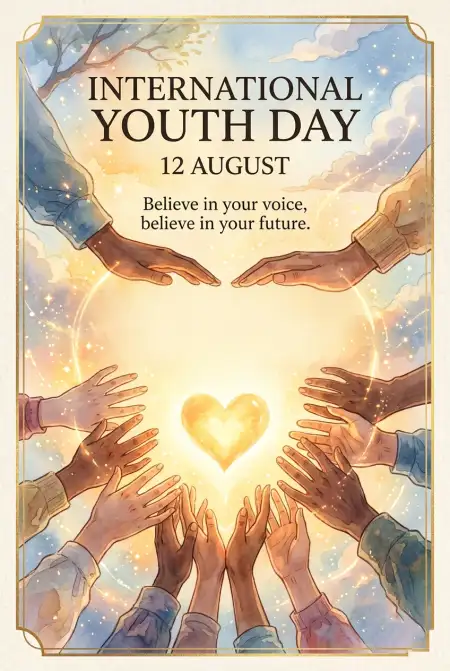 International Youth Day 2026 Greeting Card - Free International Youth Day 2026 Download