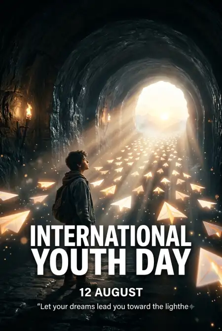 International Youth Day 2026 Pinterest Graphic - Free International Youth Day 2026 Download