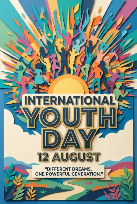International Youth Day 2026 Young People Poster - Free International Youth Day 2026 Download
