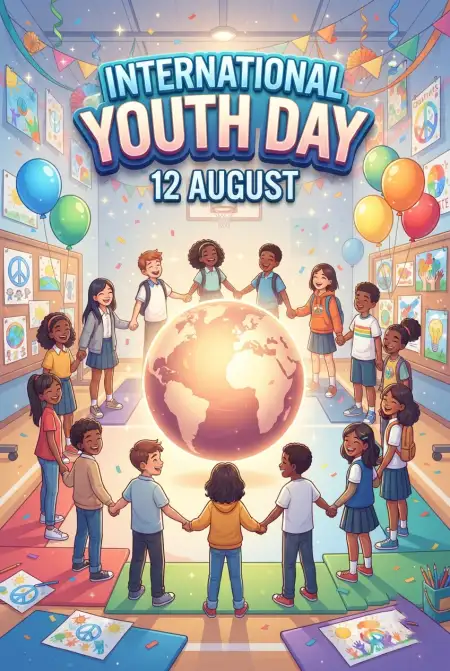 International Youth Day 2026 Youth Education Poster - Free International Youth Day 2026 Download