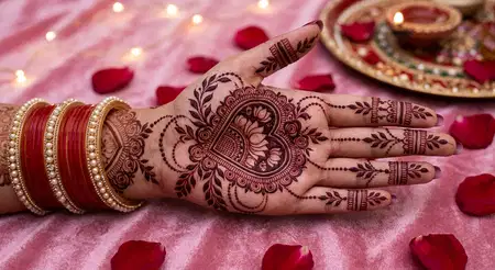 jaal pattern karwa chauth mehndi design