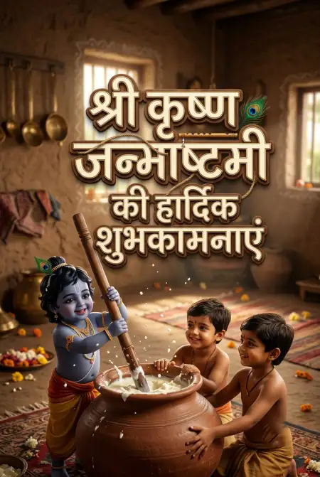 Free Jai Shri Krishna Janmashtami Ki Hardik Shubhkamnaye Image Download