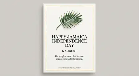 Jamaica Independence Day 2026 Greeting Card - Free Jamaica Independence Day 2026 Download