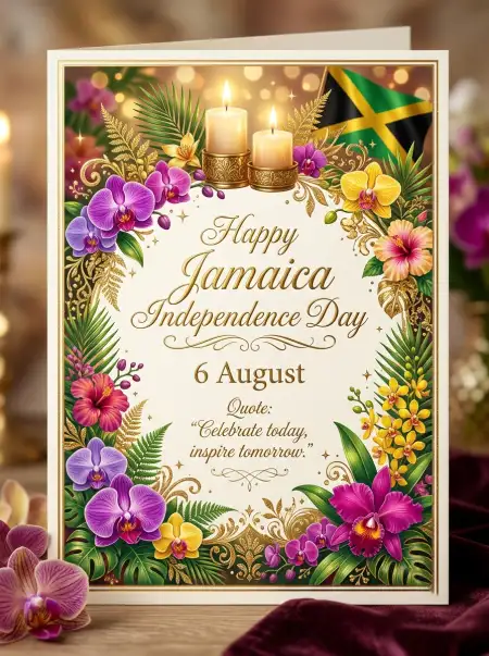 Jamaica Independence Day 2026 Printable Card - Free Jamaica Independence Day 2026 Download