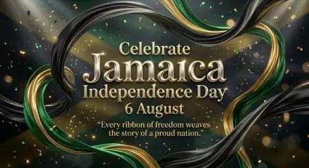 Jamaica Independence Day 2026 Ribbon Design - Free Jamaica Independence Day 2026 Download
