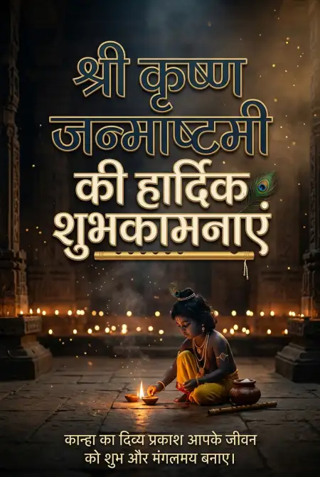 Free Janmashtami Ki Hardik Shubhkamnaye Hindi Status Image Download