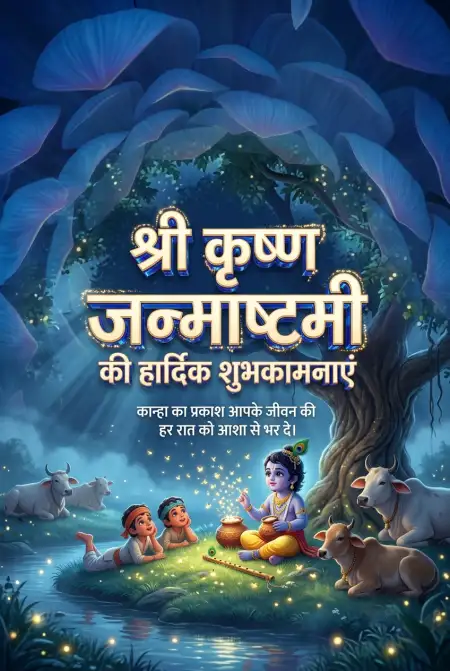 Free Janmashtami Par Hardik Shubhkamnaye In Hindi Image Download