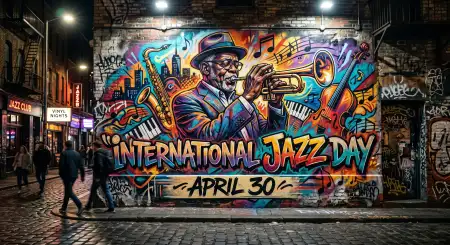 Jazz Art Illustration Hd - Free International Jazz Day 2026 Download