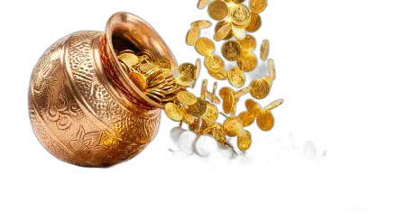 Free Kalash With Gold Coins Png For Website Header Transparent PNG Download