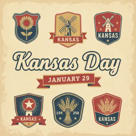 kansas day patriotic illustration