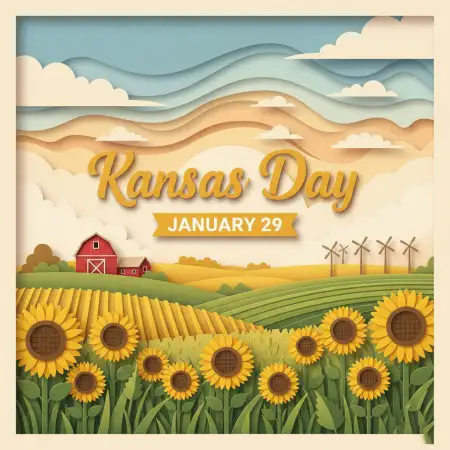 Free Kansas Day Vintage Poster Background Download