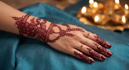 karwa chauth mehndi design with kalash