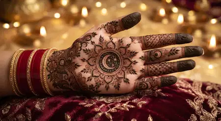 karwa chauth mehndi design with traditional motifs - Karwa Chauth Mehndi Design 2026