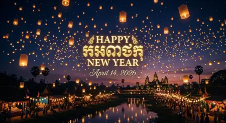 Khmer New Year 2026 Wishes Background - Free Khmer New Year Wishes Poster 2026 Download