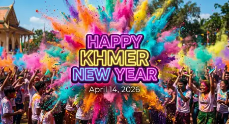 Khmer New Year Aesthetic Poster 2026 - Free Khmer New Year Wishes Poster 2026 Download