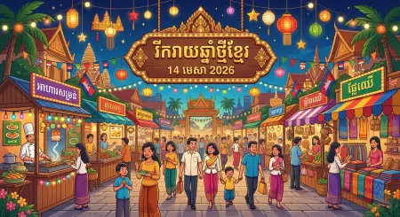 Khmer New Year Candle Light Poster 2026 - Free Khmer New Year Wishes Poster 2026 Download