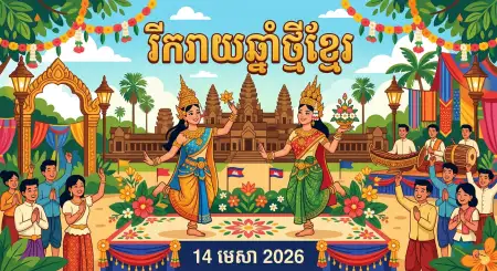 Khmer New Year Festival Poster Hd 2026 - Free Khmer New Year Wishes Poster 2026 Download