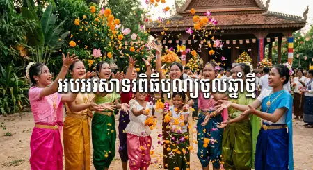 Khmer New Year Festival Quotes Image - Free Khmer New Year Wishes Poster 2026 Download